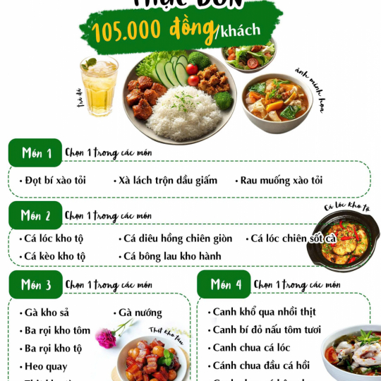 Thực Đơn Combo 2 - 105.000đ/khách